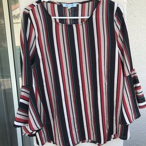 She & Sky Anthropologie top with flared sleeves